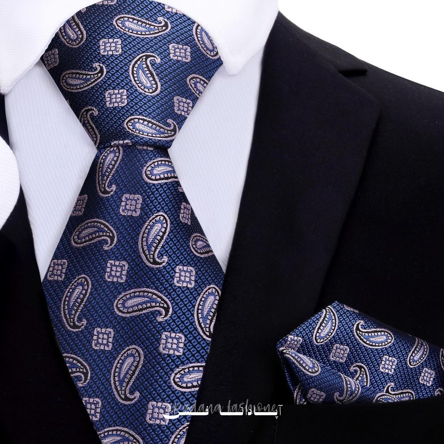 ست کراوات دستمال جیب ترمه